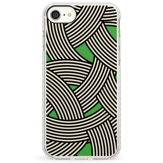 Green Optic WavesImpact Phone Case for iPhone SE