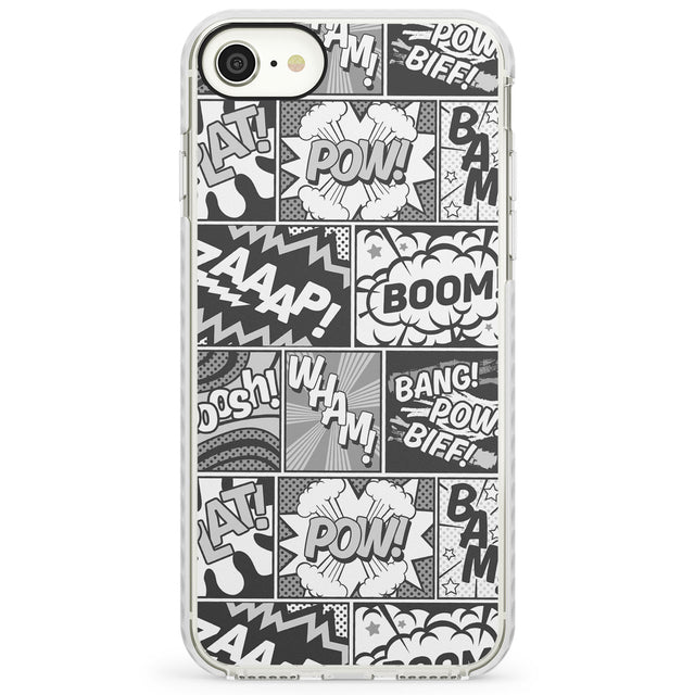 Onomatopoeia (Black & White)Impact Phone Case for iPhone SE