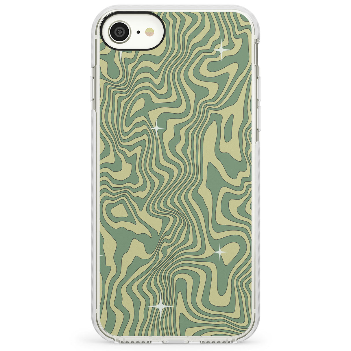 Green Abstract WaveImpact Phone Case for iPhone SE