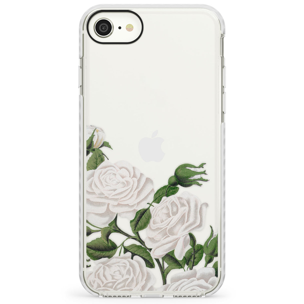White Vintage Painted FlowersImpact Phone Case for iPhone SE