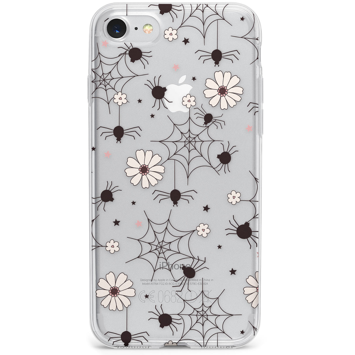 Spiders and Flowers Pattern Phone Case for iPhone SE 2020, iPhone SE 2022