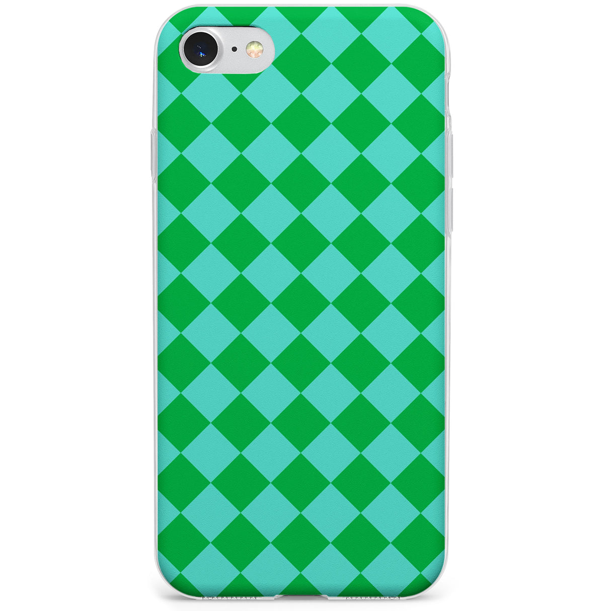 Retro Green Diamond Plaid Phone Case for iPhone SE 2020, iPhone SE 2022