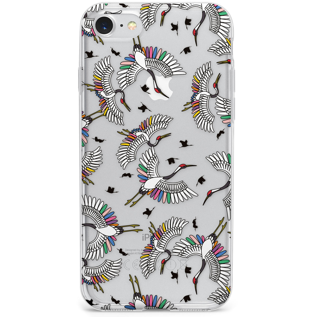 Colourful Crane Pattern Phone Case for iPhone SE 2020, iPhone SE 2022