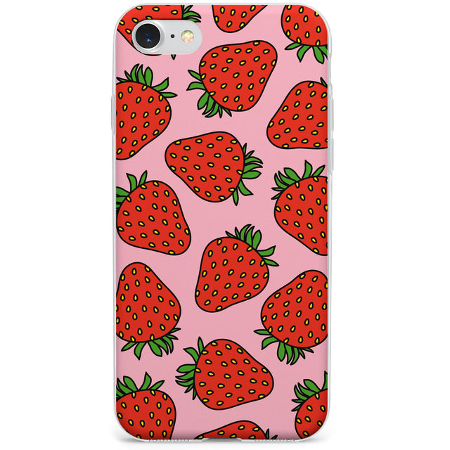 Strawberry Pattern (Pink) Phone Case for iPhone SE 2020, iPhone SE 2022