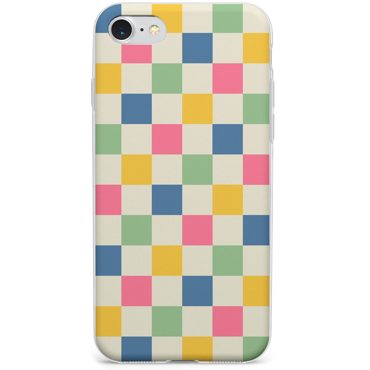 Pastel Multicolor Checkered Phone Case for iPhone SE 2020, iPhone SE 2022