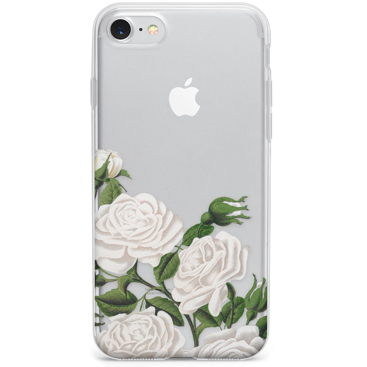 White Vintage Painted Flowers Phone Case for iPhone SE 2020, iPhone SE 2022