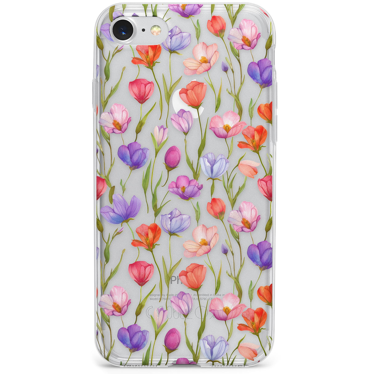 Red, Pink & Purple Flowers Phone Case for iPhone SE 2020, iPhone SE 2022