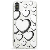 Hand-Drawn Hearts Impact Phone Case for iPhone X XS Max XR