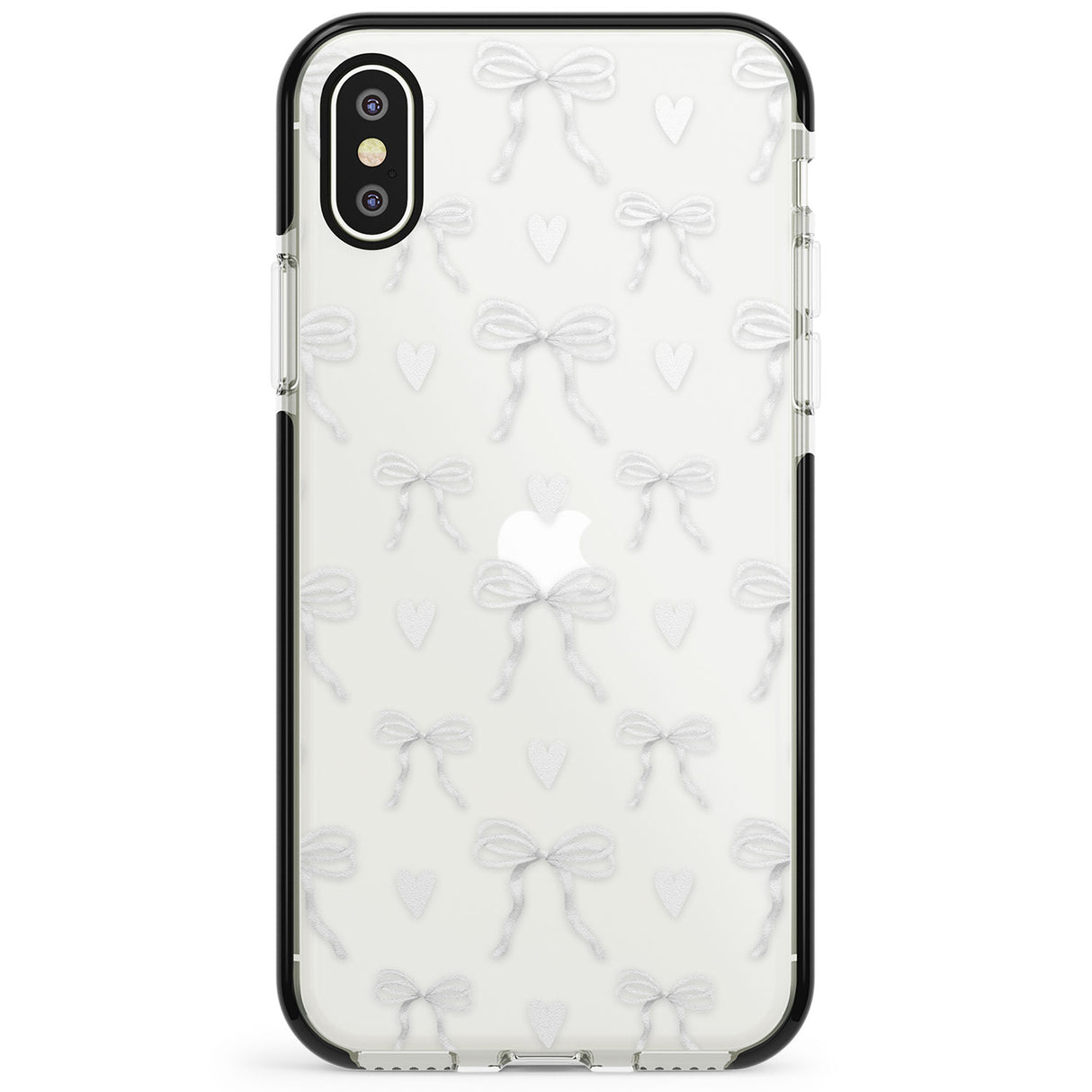 White Bows & Hearts Phone Case for iPhone X XS Max XR