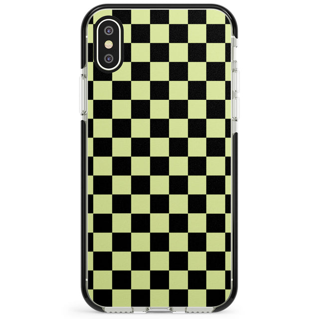 Black & Lime Check Phone Case for iPhone X XS Max XR