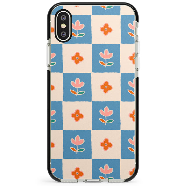 Vintage Bloom Checkered Phone Case for iPhone X XS Max XR