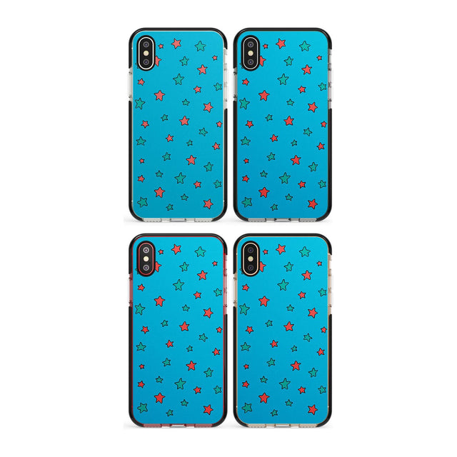 Blue Heartstopper Stars Pattern Phone Case for iPhone X XS Max XR