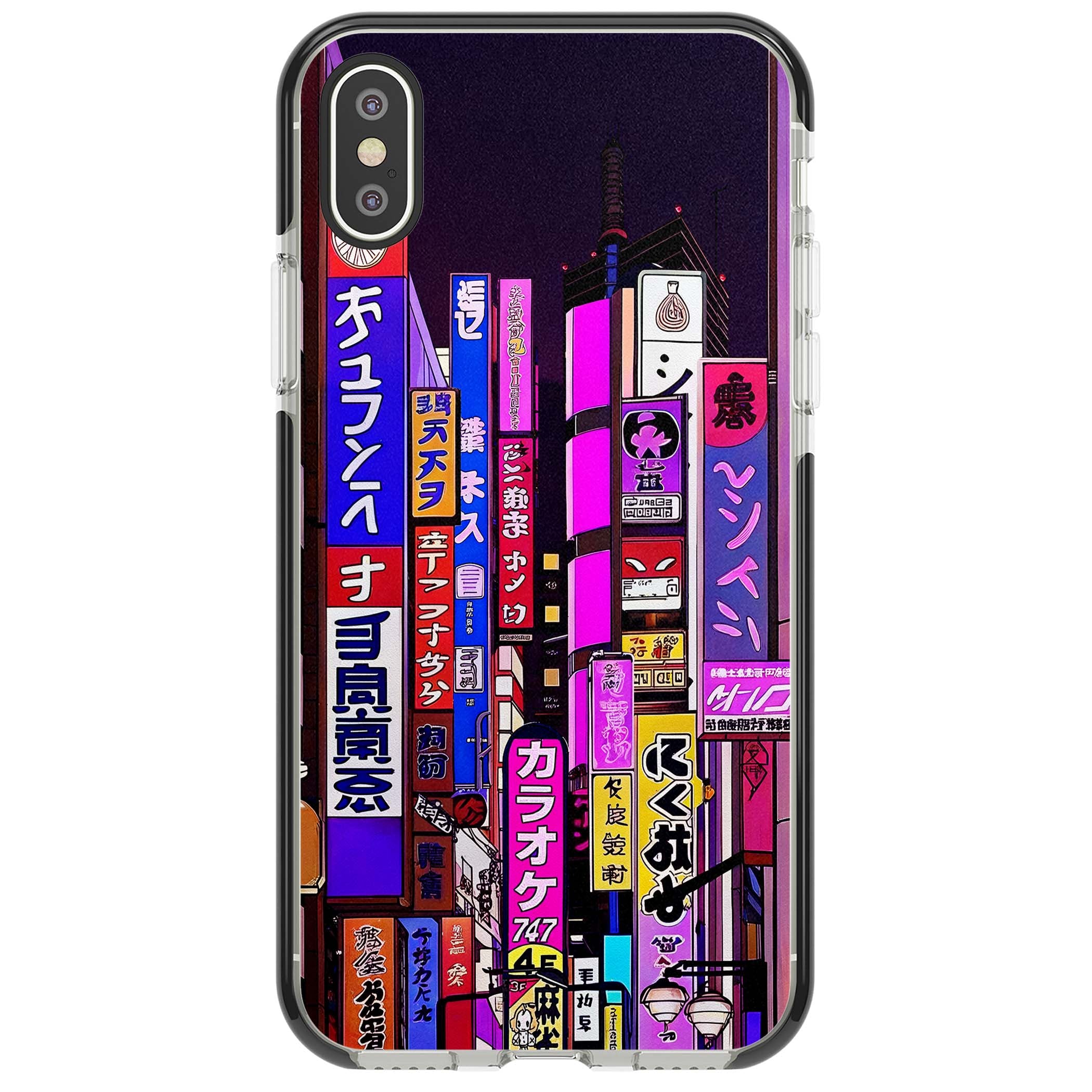 NEON NIGHT anime iPhone case | Black Impact case for iPhone X, iPhone XS Max, iPhone XR