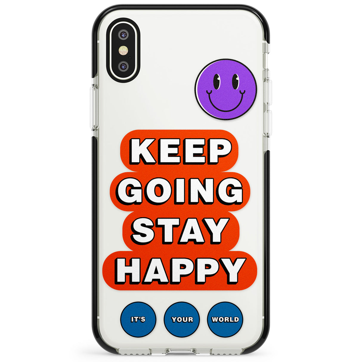 Keep Going Stay Happy Phone Case for iPhone X XS Max XR