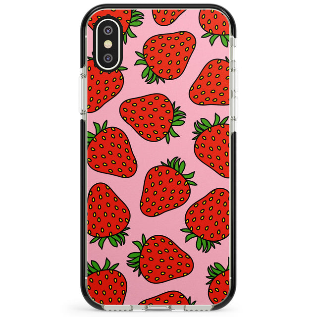 Strawberry Pattern (Pink) Phone Case for iPhone X XS Max XR