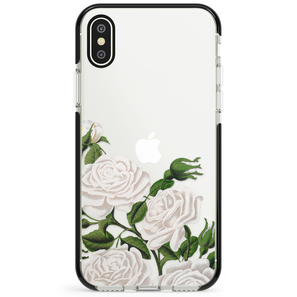 White Vintage Painted Flowers Phone Case for iPhone X XS Max XR