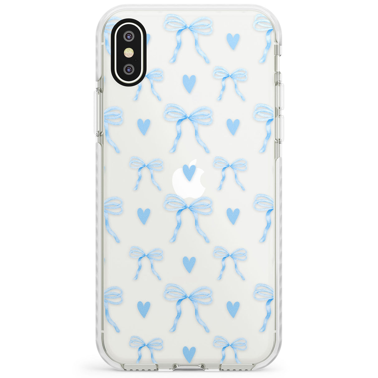Blue Bows & Hearts Impact Phone Case for iPhone X XS Max XR