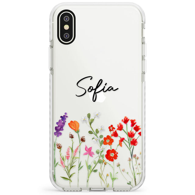 Personalised Spring Wildflowers Impact Phone Case for iPhone X XS Max XR