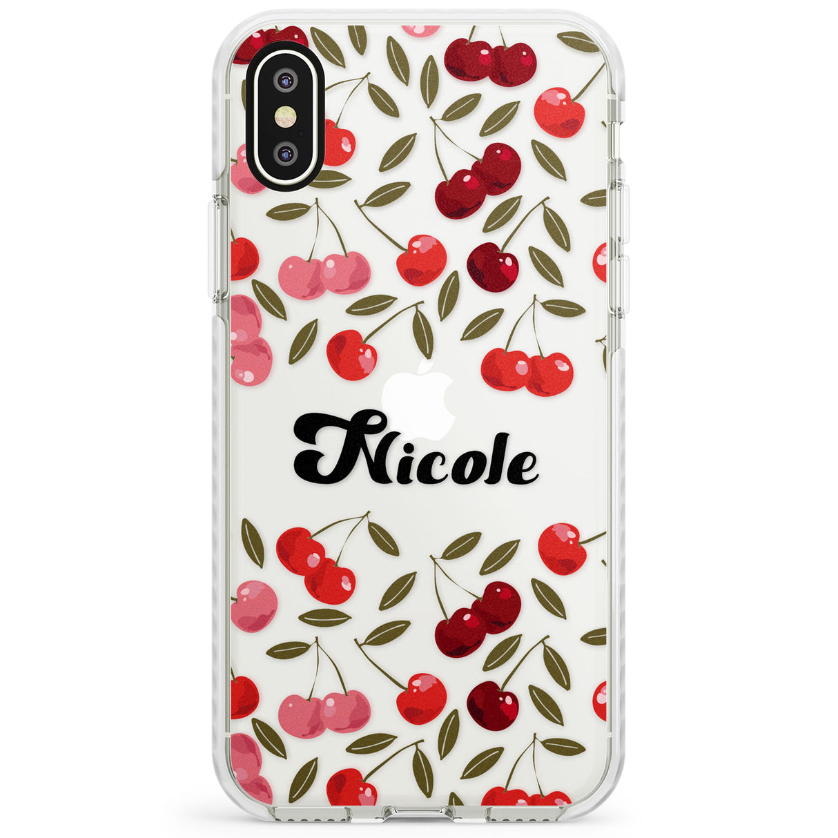 Personalised Cherry Pattern Impact Phone Case for iPhone X XS Max XR