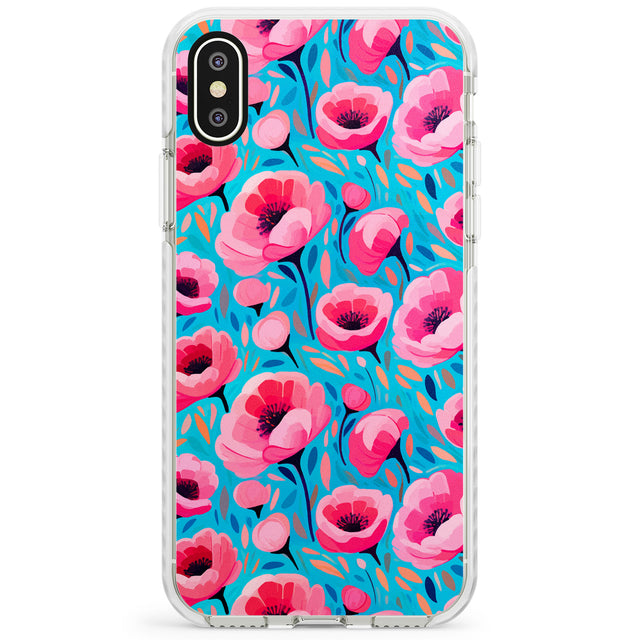 Tropical Pink Poppies Impact Phone Case for iPhone X XS Max XR