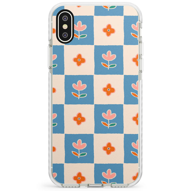 Vintage Bloom Checkered Impact Phone Case for iPhone X XS Max XR