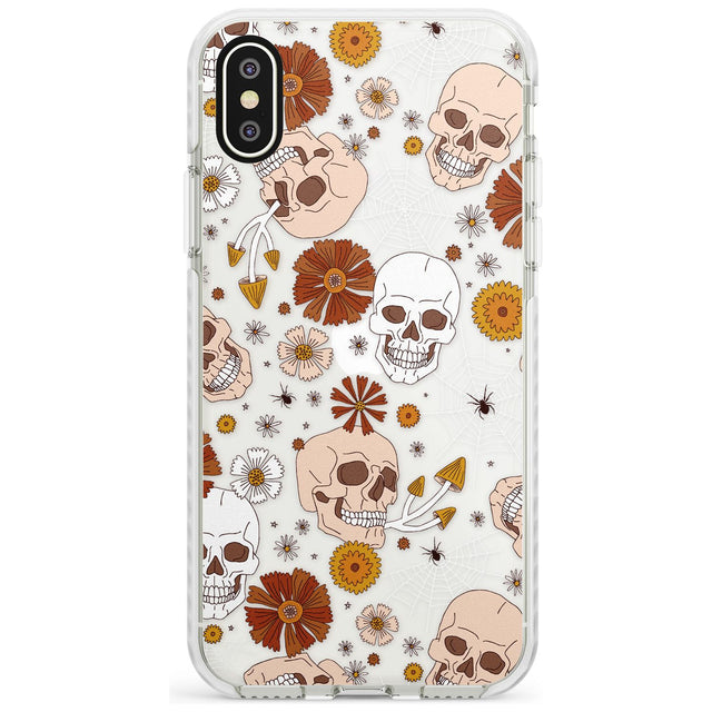 Halloween Skulls and Flowers Phone Case for iPhone X XS Max XR