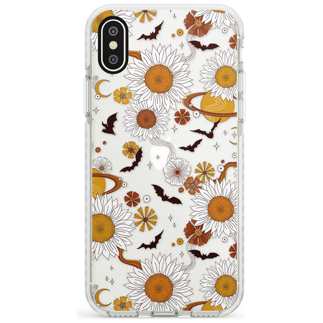 Halloween Skulls and Flowers Phone Case for iPhone X XS Max XR