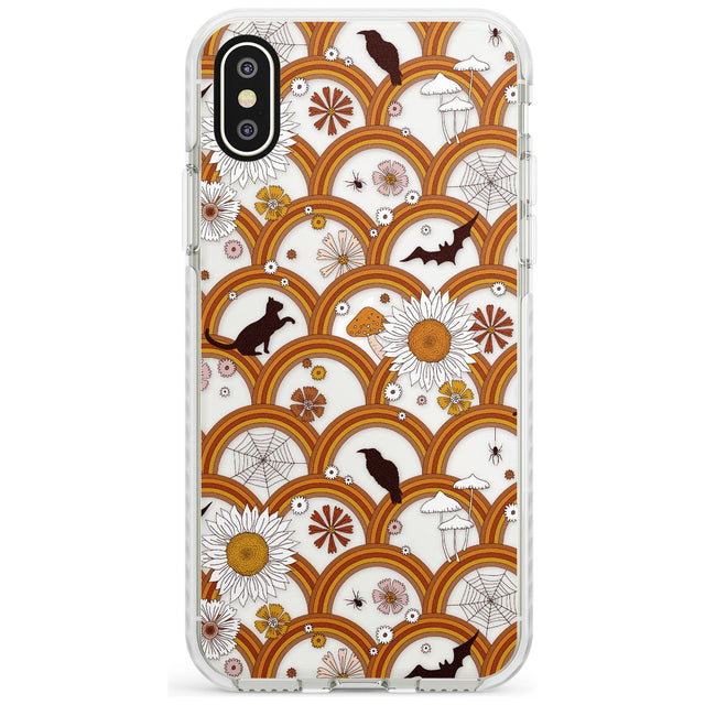 Halloween Skulls and Flowers Phone Case for iPhone X XS Max XR