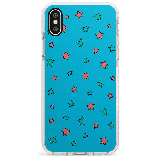 Blue Heartstopper Stars Pattern Phone Case for iPhone X XS Max XR