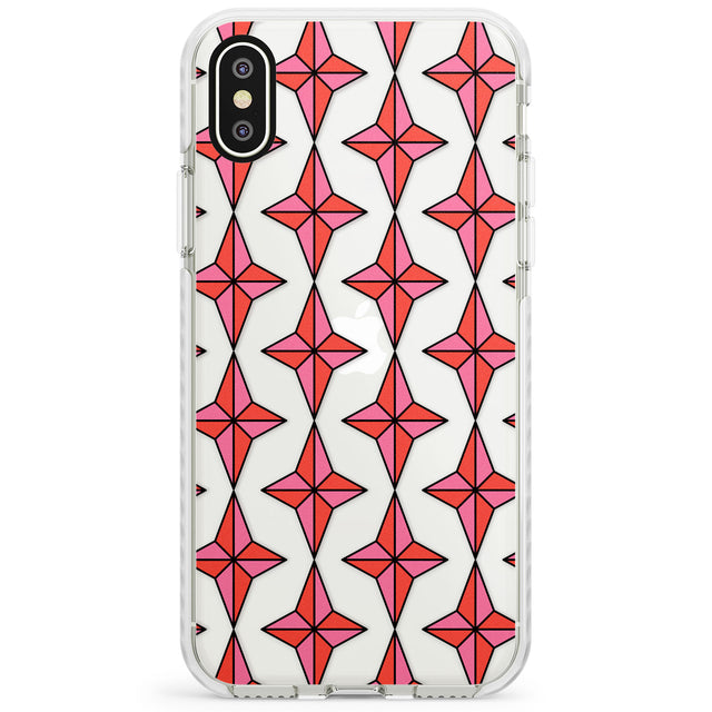 Rose Stars Pattern (Clear) Impact Phone Case for iPhone X XS Max XR