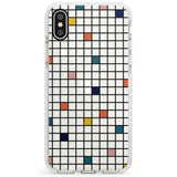 Earthtone Clear Geometric Grid Impact Phone Case for iPhone X XS Max XR