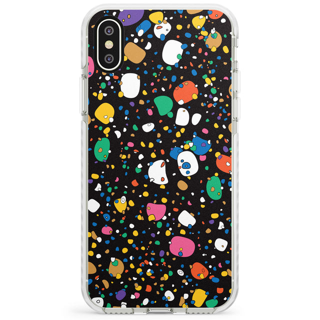 Colourful Confetti Pebbles (Black) Impact Phone Case for iPhone X XS Max XR