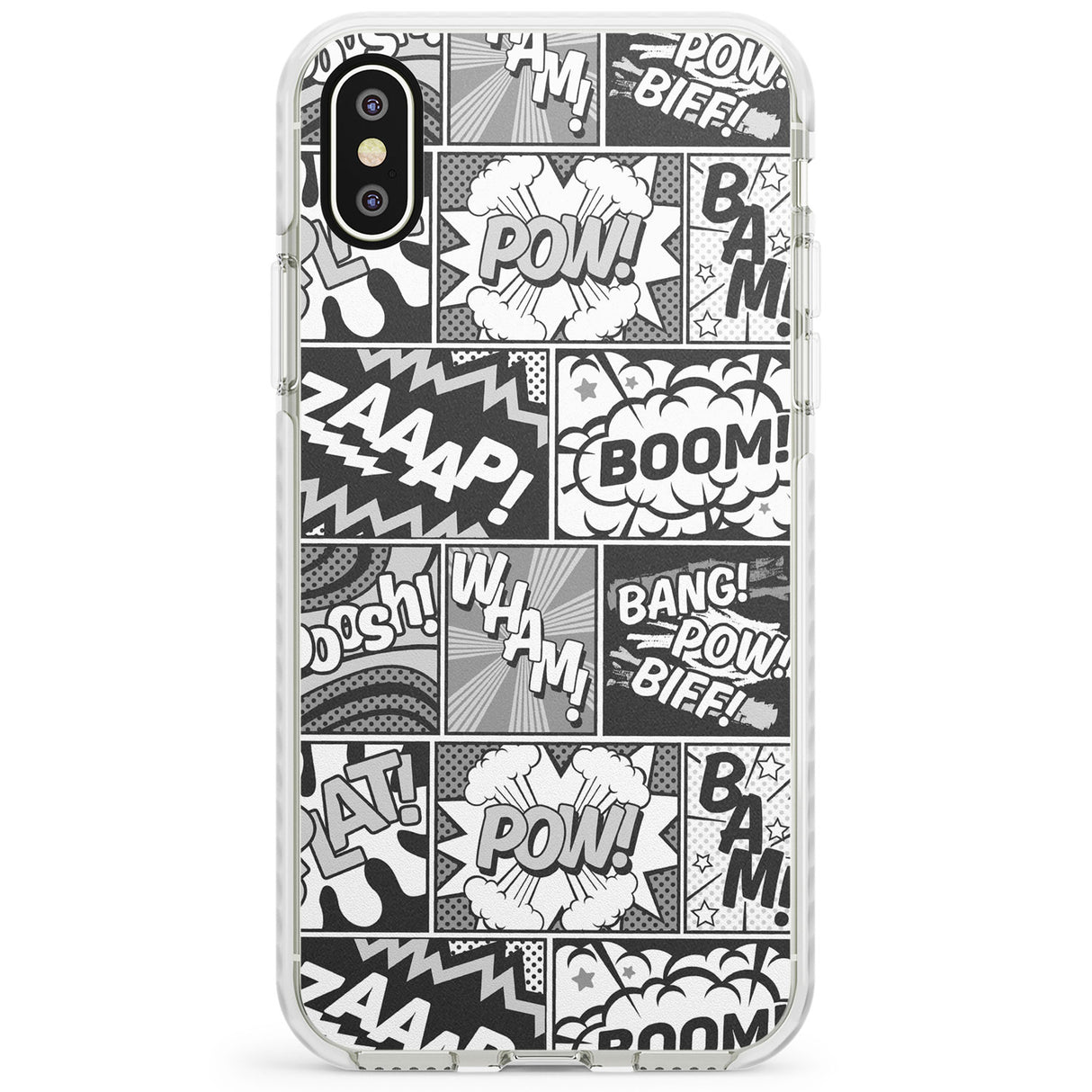 Onomatopoeia (Black & White) Impact Phone Case for iPhone X XS Max XR