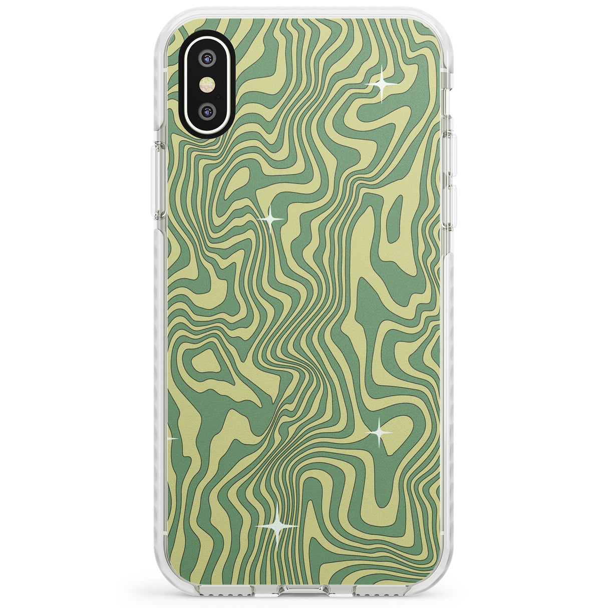 Green Abstract Wave Impact Phone Case for iPhone X XS Max XR