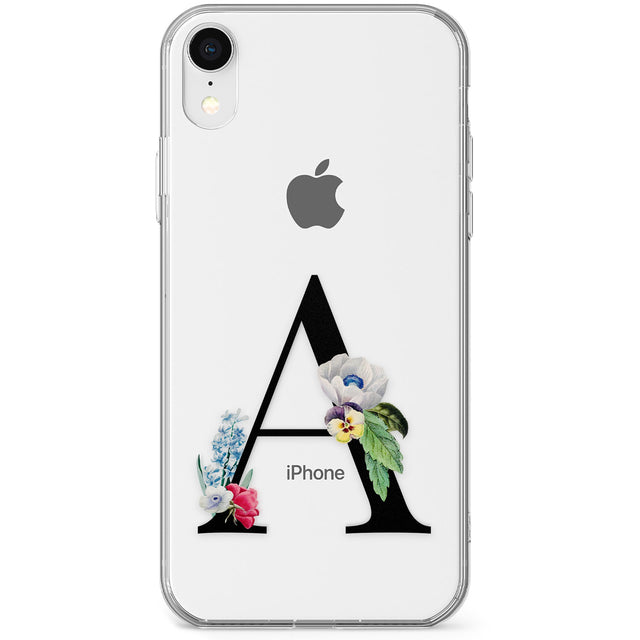 Personalised Floral Initial Phone Case for iPhone X, XS Max, XR