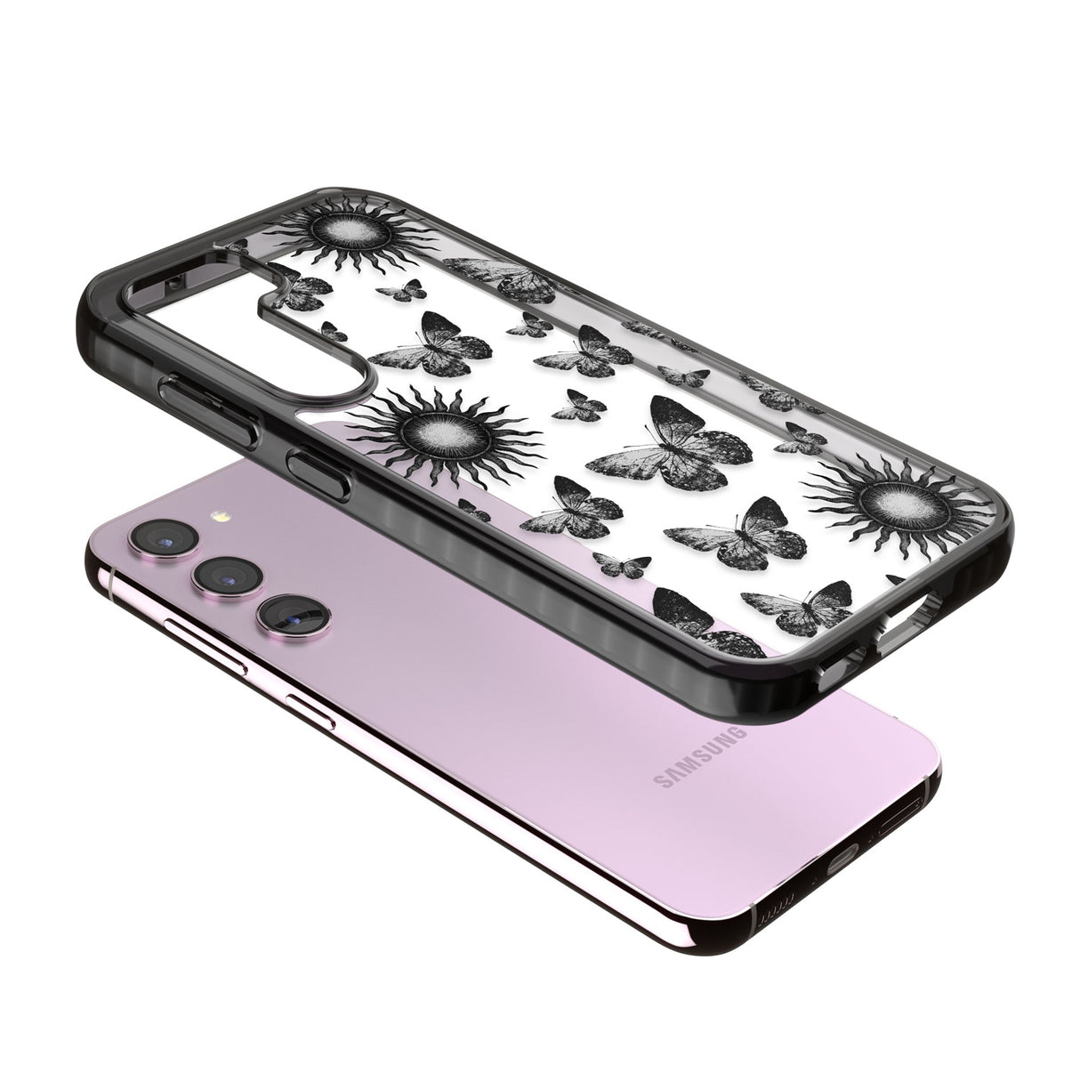 Butterflies & Suns Impact Phone Case for Samsung Galaxy S24, Samsung Galaxy S23, Samsung Galaxy S22