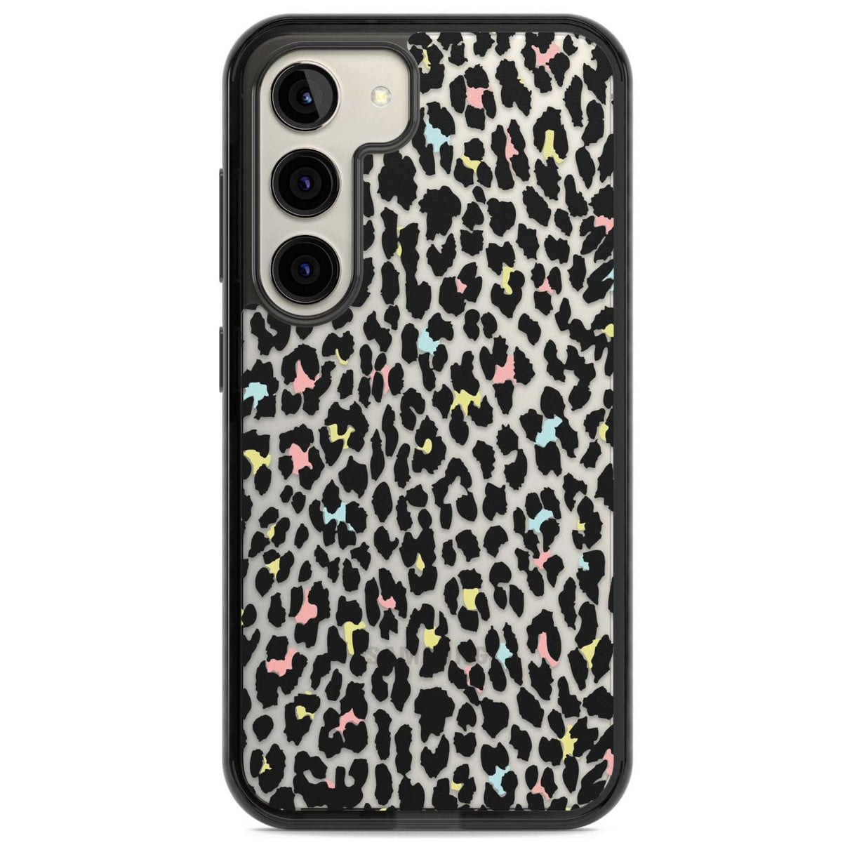 Mixed Pastels Leopard Print - Transparent Phone Case Samsung S22 / Black Impact Case,Samsung S23 / Black Impact Case Blanc Space