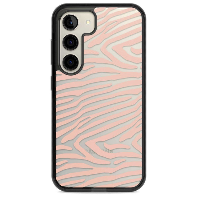 Horizontal Zebra Stripes Transparent Animal Print Phone Case Samsung S22 / Black Impact Case,Samsung S23 / Black Impact Case Blanc Space