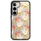 Hand Watcher Pattern Phone Case Samsung S22 / Black Impact Case,Samsung S23 / Black Impact Case Blanc Space