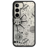 Large Sun Vintage Astrological Phone Case Samsung S22 / Black Impact Case,Samsung S23 / Black Impact Case Blanc Space