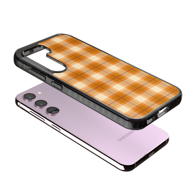 Pumpkin Plaid Impact Phone Case for Samsung Galaxy S24, Samsung Galaxy S23, Samsung Galaxy S22