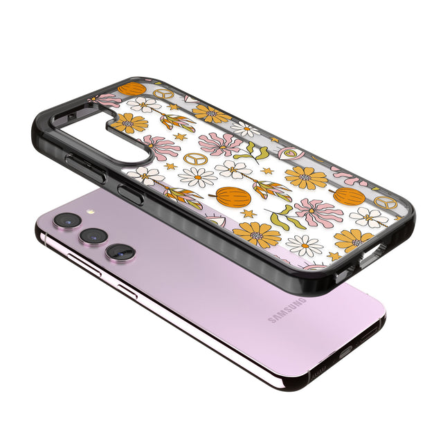 Retro Boho Fall Floral Impact Phone Case for Samsung Galaxy S24, Samsung Galaxy S23, Samsung Galaxy S22