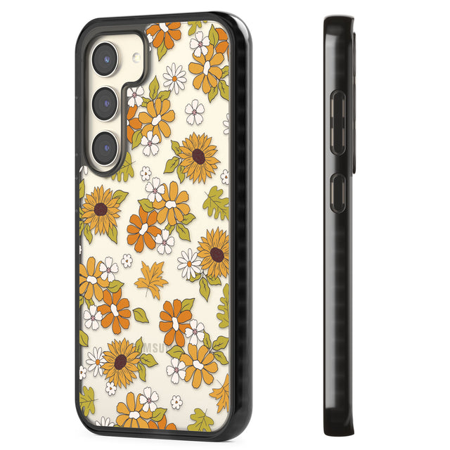 Boho Sunflowers Impact Phone Case for Samsung Galaxy S24, Samsung Galaxy S23, Samsung Galaxy S22