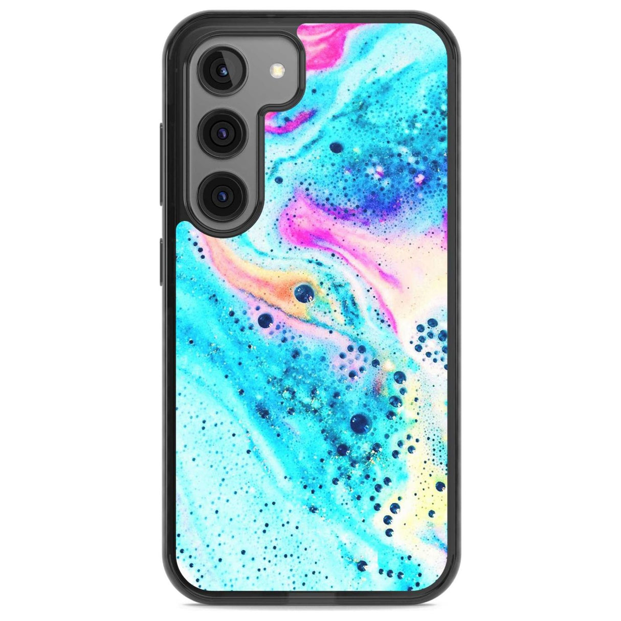 Ocean White Bath Bomb Phone Case Samsung S22 / Black Impact Case,Samsung S23 / Black Impact Case Blanc Space