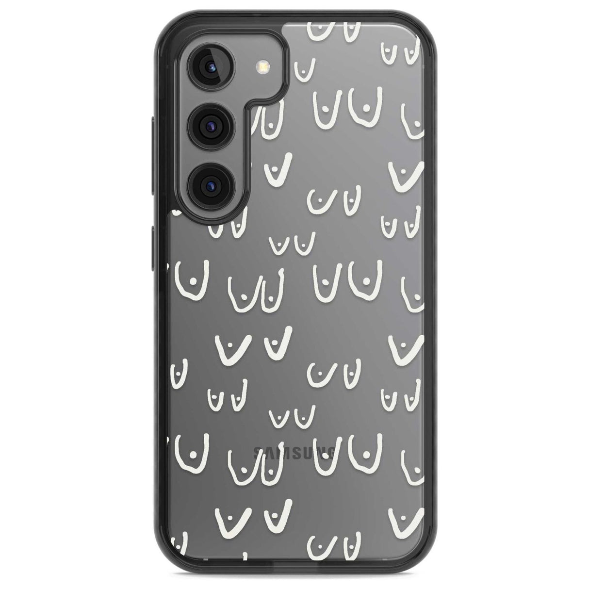 Free the boob (White) Phone Case Samsung S22 / Black Impact Case,Samsung S23 / Black Impact Case Blanc Space