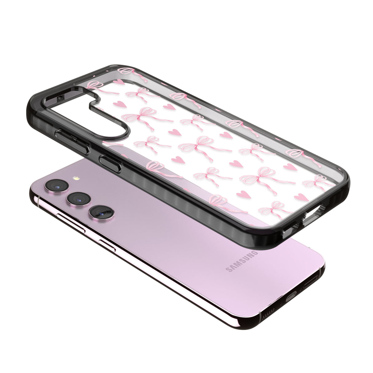 Pink Bows & Hearts Impact Phone Case for Samsung Galaxy S24, Samsung Galaxy S23, Samsung Galaxy S22