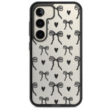 Black Bows & Hearts Impact Phone Case for Samsung Galaxy S24, Samsung Galaxy S23, Samsung Galaxy S22