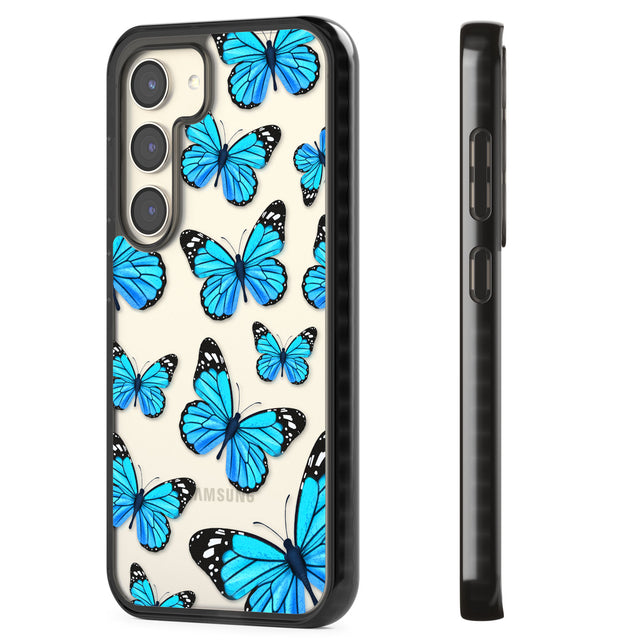 Blue Butterflies Impact Phone Case for Samsung Galaxy S24, Samsung Galaxy S23, Samsung Galaxy S22