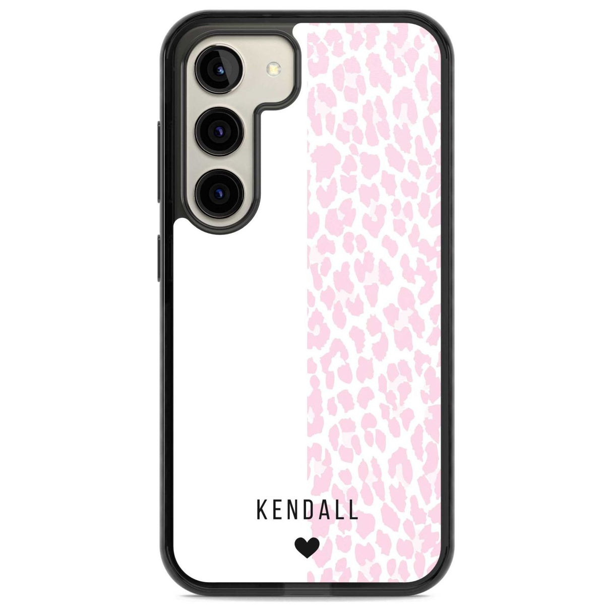 Personalised Pink & White Leopard Spots Custom Phone Case Samsung S22 / Black Impact Case,Samsung S23 / Black Impact Case Blanc Space