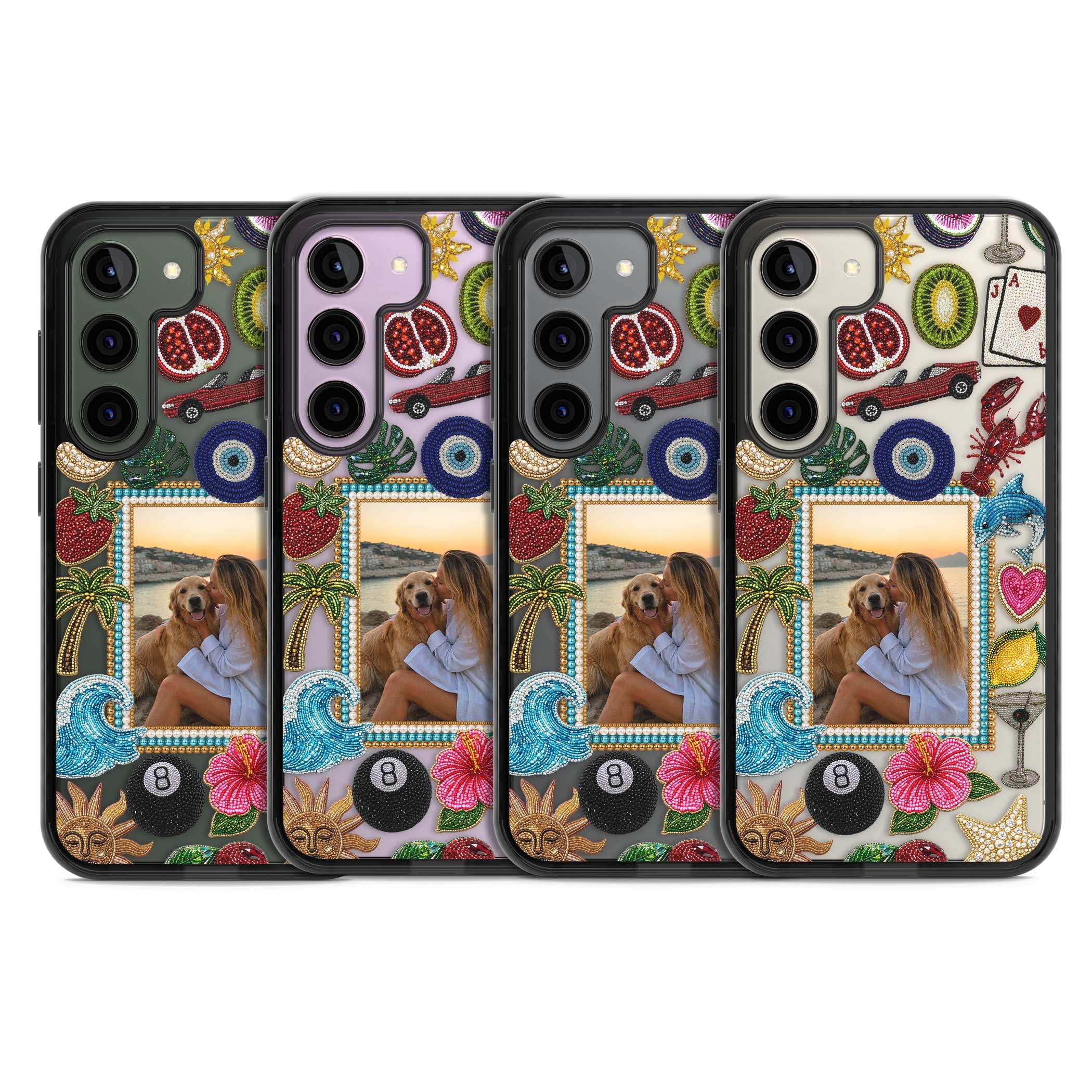Beaded Photo coastal iPhone case | Black Impact case for Samsung Galaxy S24, Samsung Galaxy S23, Samsung Galaxy S22